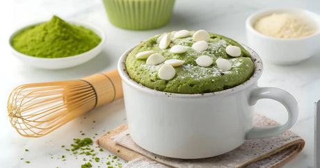 Easy Matcha Mug Cake (Microwaves in 90 Seconds)