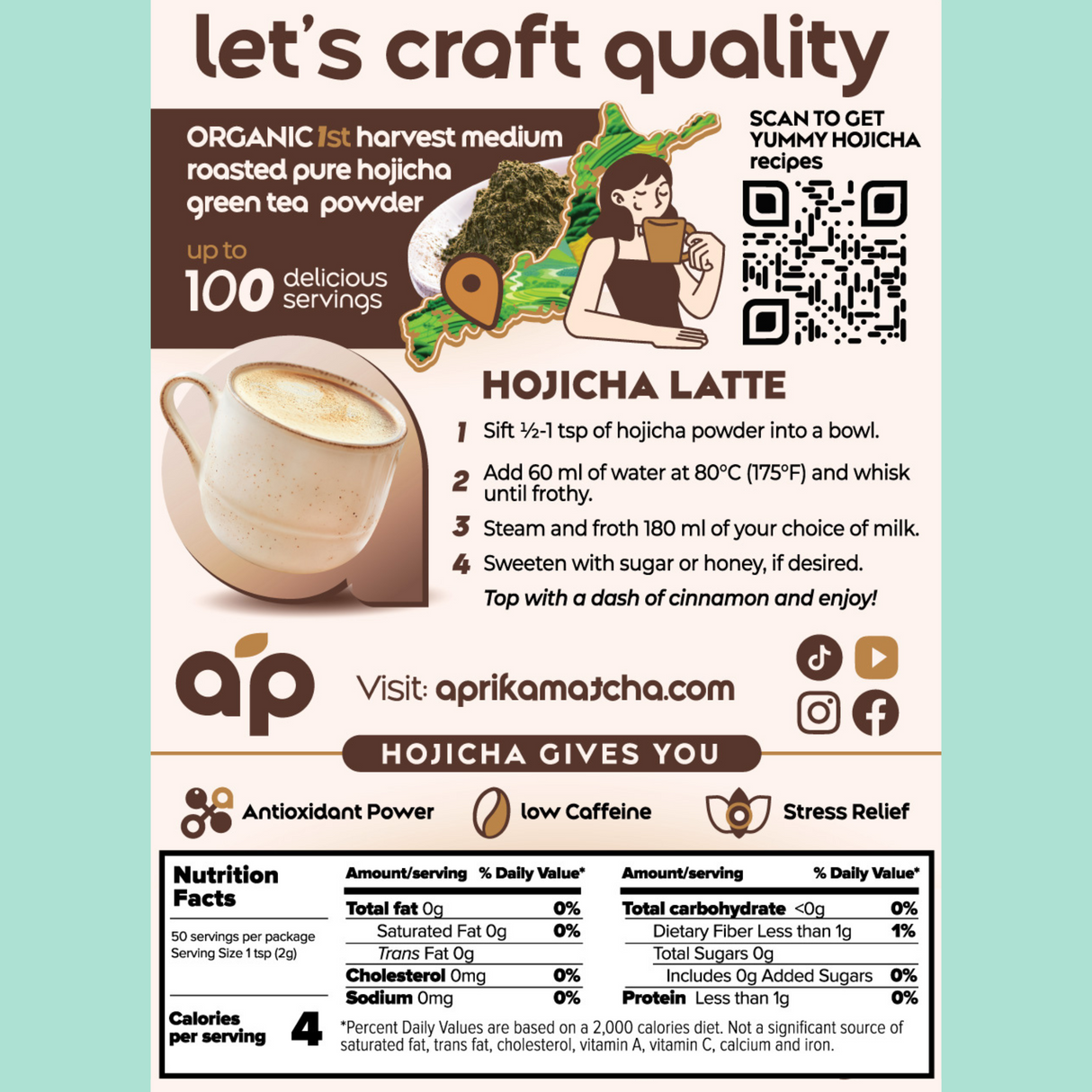 Hojicha latte recipe and nutrition facts