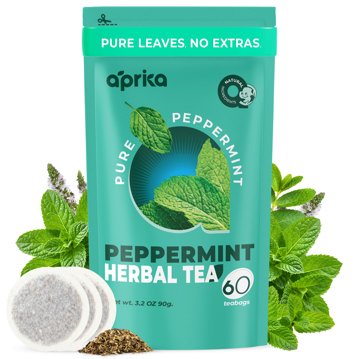 100% Pure Peppermint Herbal Tea, 60 Bags
