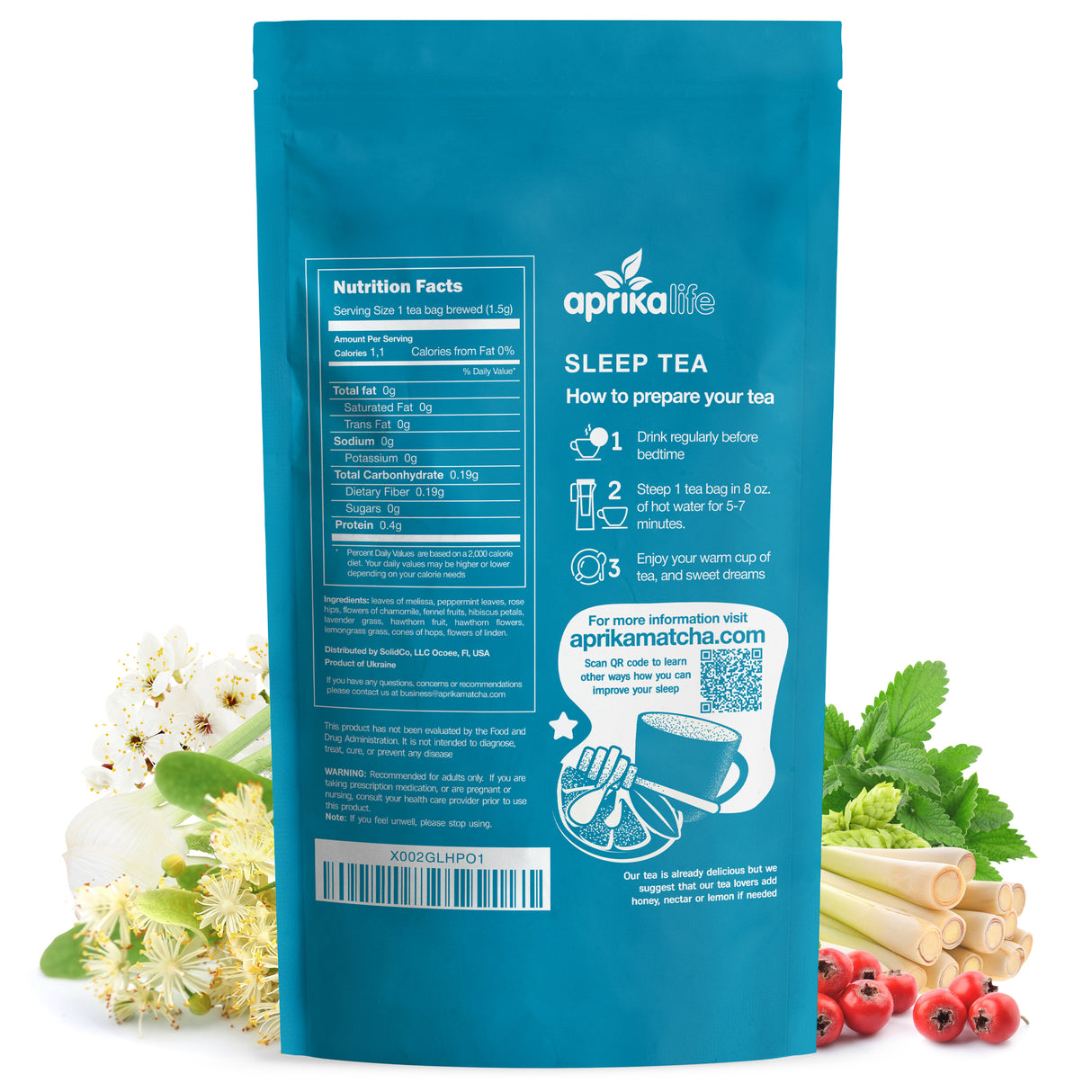 Herbal Sleep Tea With Sleep Guide, 60 Bags