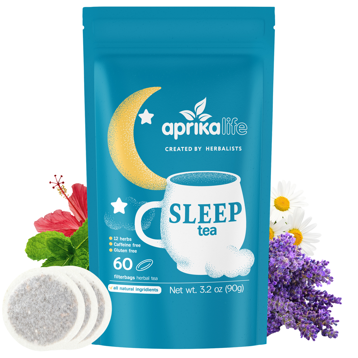 Herbal Sleep Tea With Sleep Guide, 60 Bags