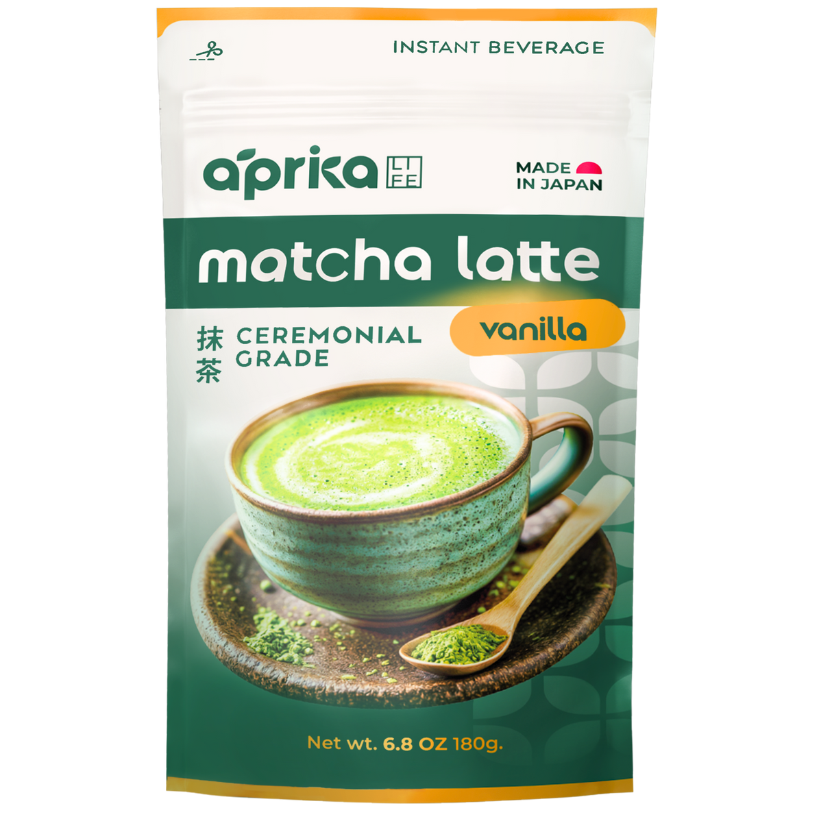 Ceremonial Grade Matcha Latte Powder Mix with Natural Vanilla Flavor