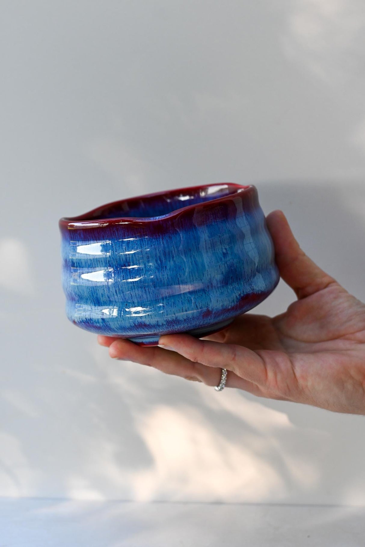 Blue Ceramic Matcha Tea Set – 16 oz Handcrafted Bowl, Bamboo Whisk, Whisk Holder & Chashaku Spoon – Complete Matcha Kit by Aprika Life