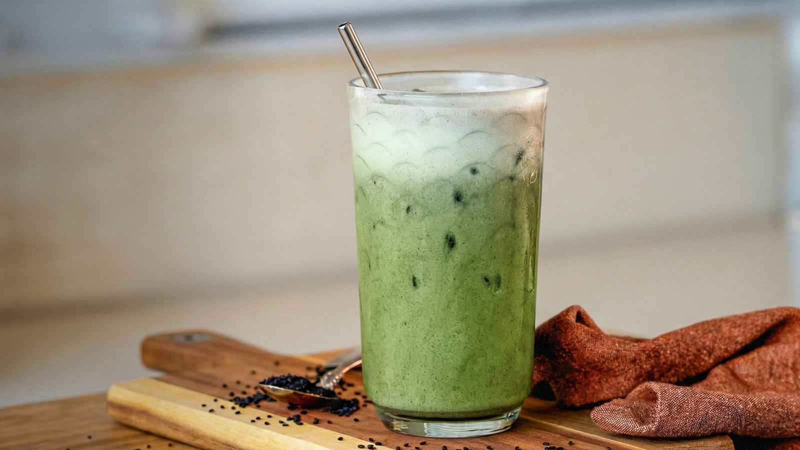 Iced Black Sesame & Charcoal Matcha Latte Recipe