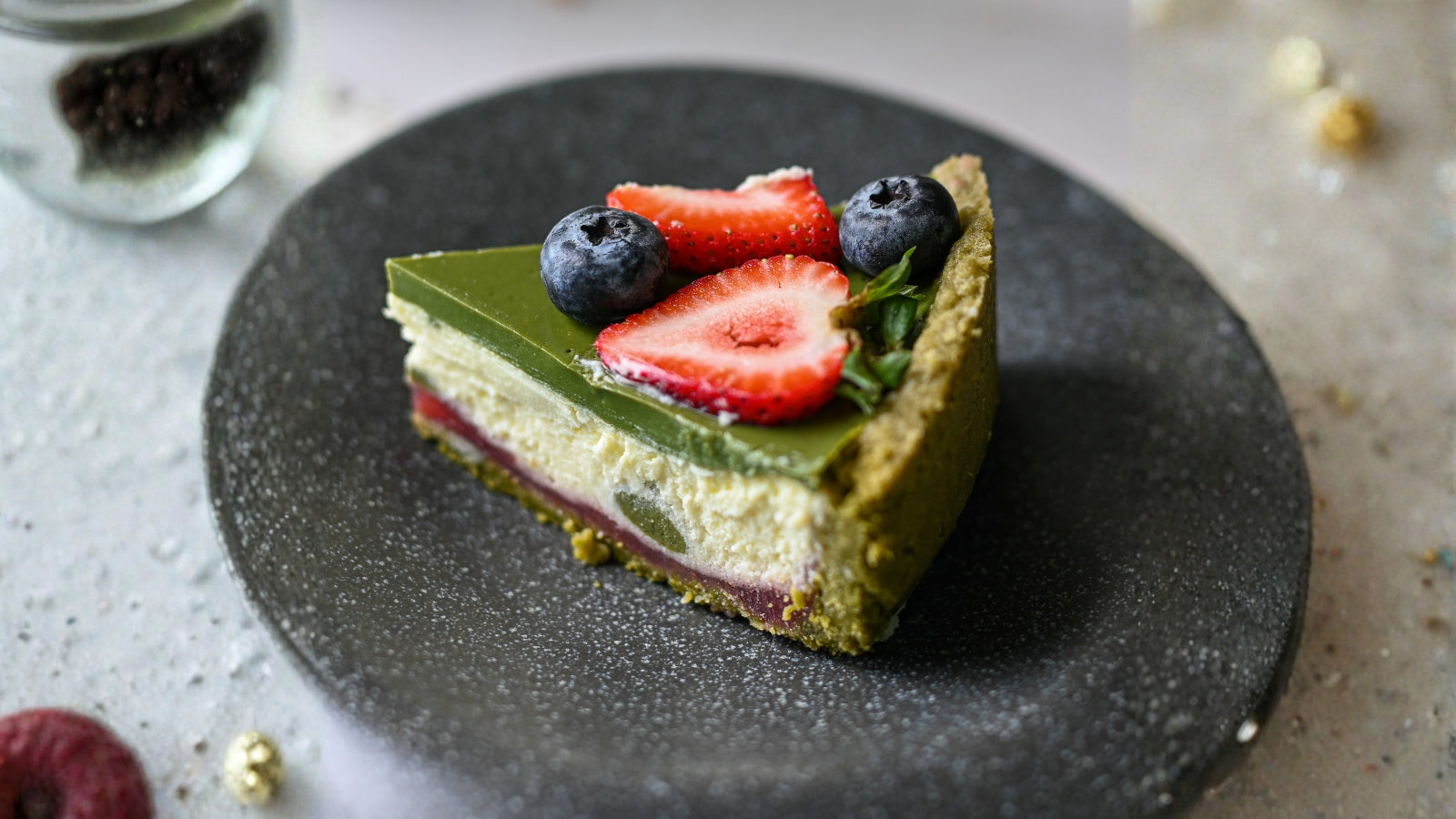 Strawberry Matcha Cheesecake