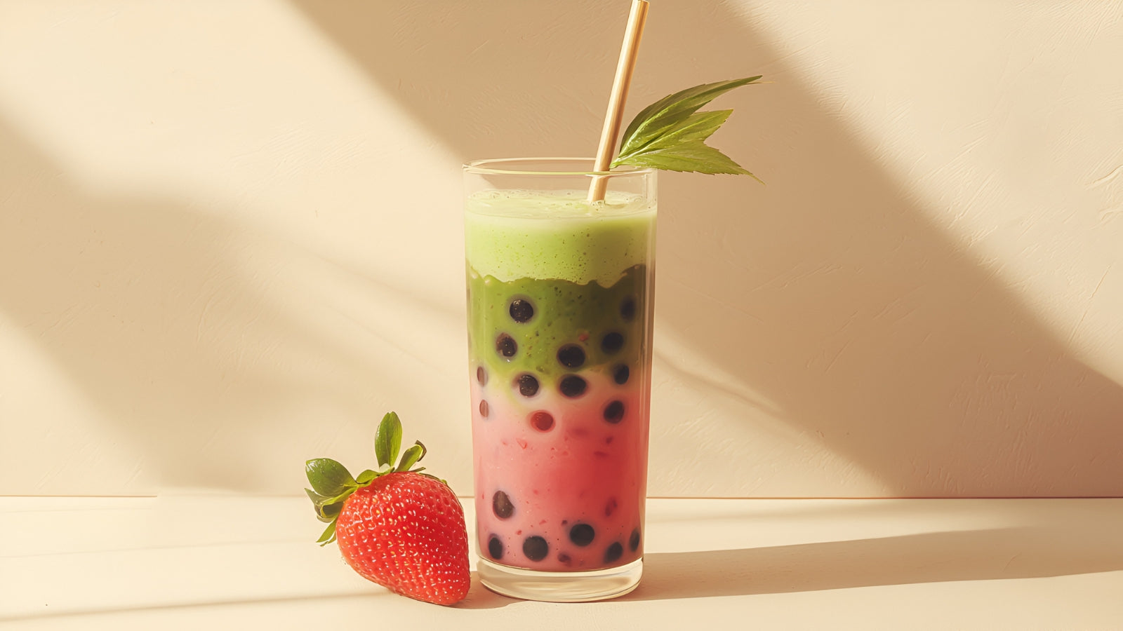 Strawberry Matcha Boba