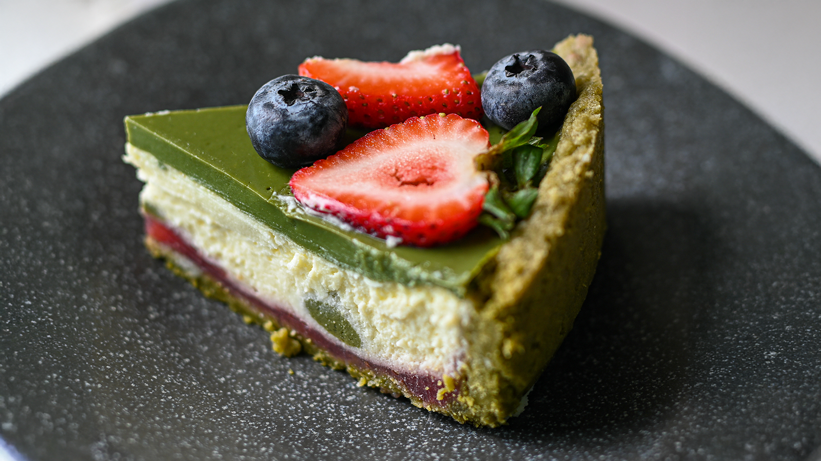 Strawberry Matcha Cheesecake