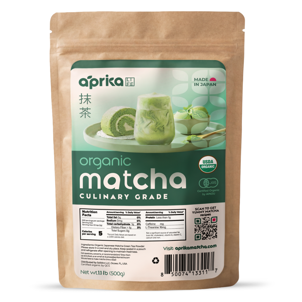 Culinary Grade Matcha Powder for Latte, Smoothies and Recipes - 1.1 LB