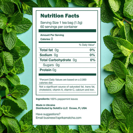100% Pure Peppermint Herbal Tea, 60 Bags