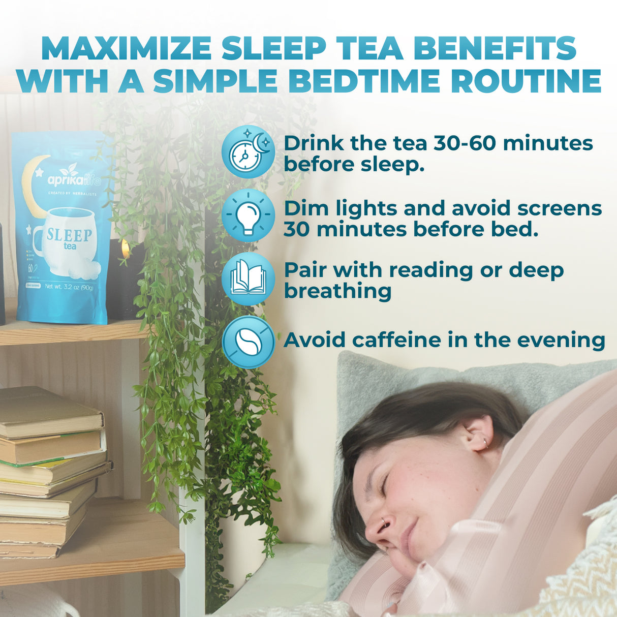 Herbal Sleep Tea With Sleep Guide, 60 Bags