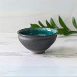 Blue and Black Ceramic Matcha Bowl