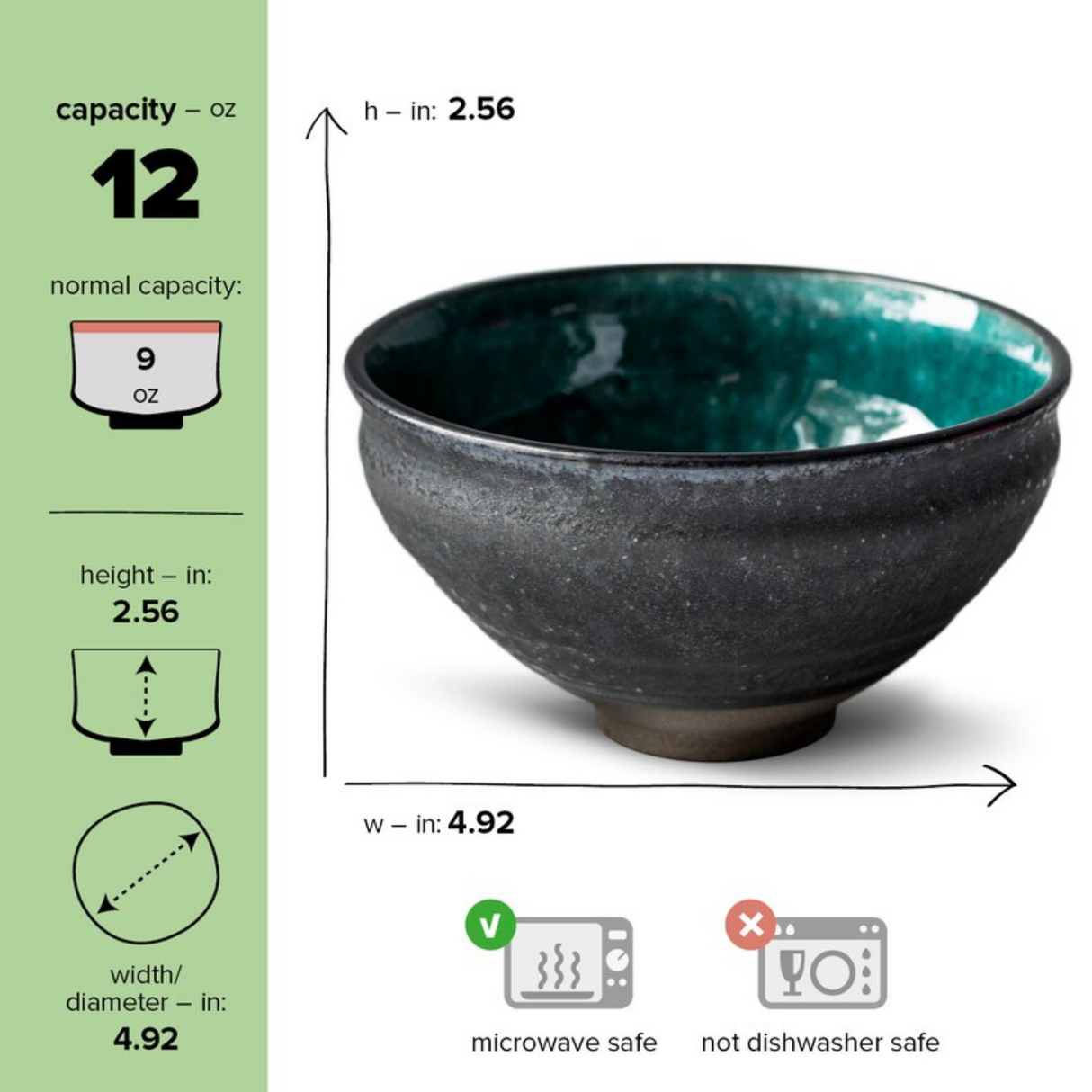 Blue and Black Ceramic Matcha Bowl