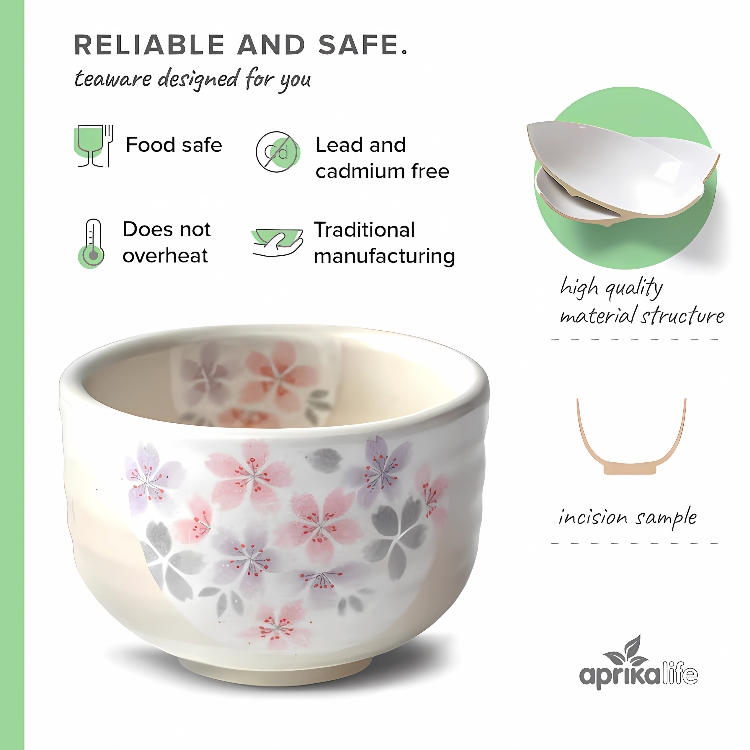 Experience the elegance of our Kohiki Pink Sakura Ceramic Matcha Bowl, crafted with tradition and care. Food safe and lead-free, it pairs perfectly with your bamboo matcha whisk for a traditional tea ceremony. Adorned with the Aprika Life logo, it embodies true craftsmanship.