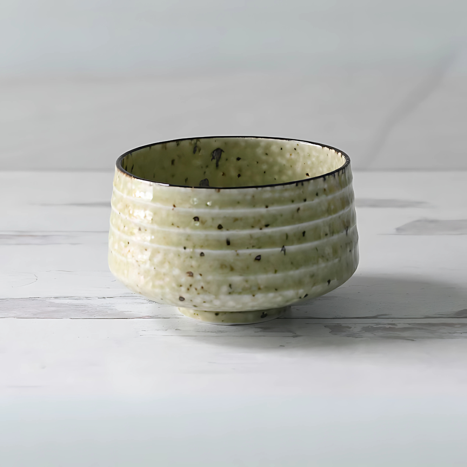 Kaneni White Ceramic Matcha Bowl - Thumbnail 2