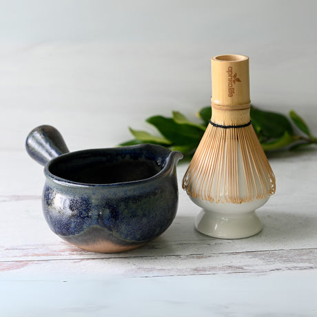 Blue Spouted Matcha Bowl Set