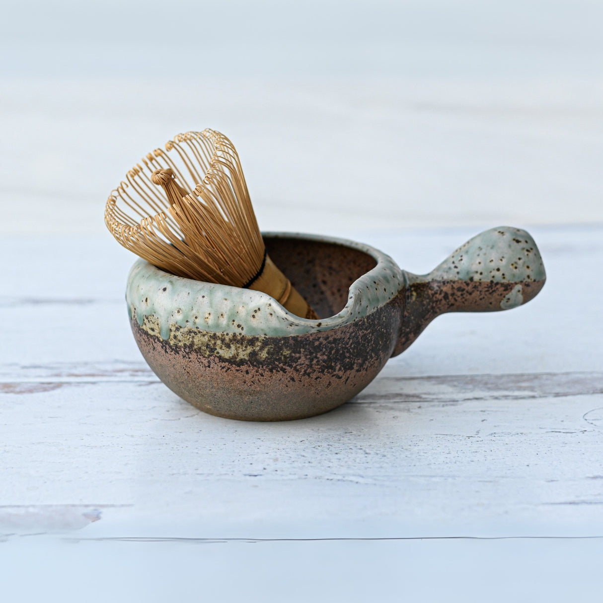 Brown Matcha Bowl with Spout