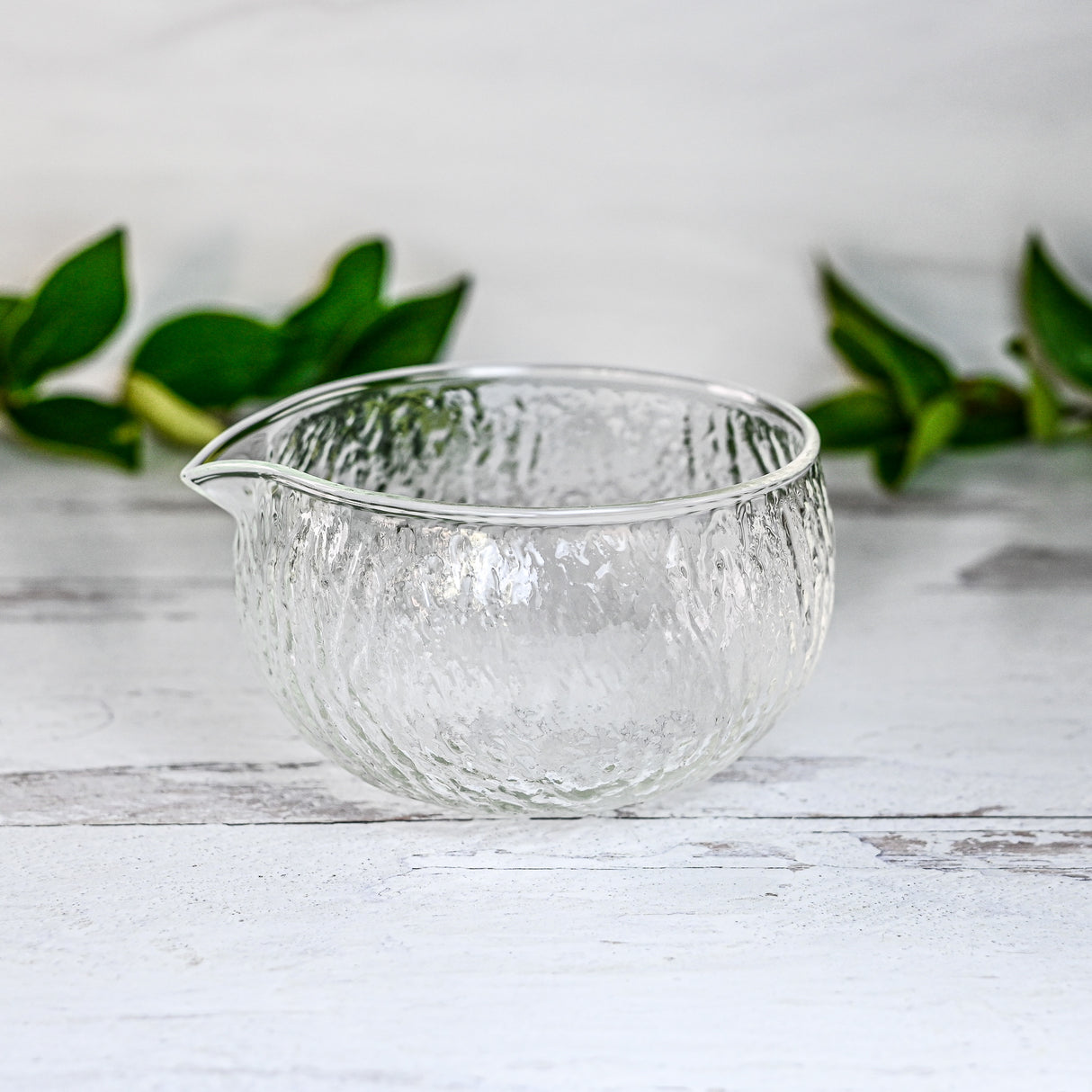 Textured Glass Bowl with Spout