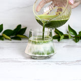 Textured Spouted Glass Matcha Bowl Pattern 2