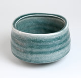 Seafoam Ceramic Matcha Bowl 17 oz with Rolled Rim, Matcha Chawan for Whisking and Drinking, Tea Ceremony Bowl