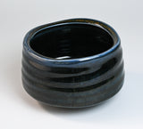 Deep Blue Ceramic Matcha Bowl 17 oz with Rolled Rim, Matcha Chawan for Whisking and Drinking, Tea Ceremony Bowl