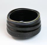 Black Ceramic Matcha Bowl 17 oz with Rolled Rim, Matcha Chawan for Whisking and Drinking, Tea Ceremony Bowl