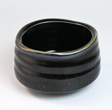 Black Ceramic Matcha Bowl 17 oz with Rolled Rim, Matcha Chawan for Whisking and Drinking, Tea Ceremony Bowl