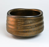 Bronze Ceramic Matcha Bowl 17 oz with Rolled Rim, Matcha Chawan for Whisking and Drinking, Tea Ceremony Bowl