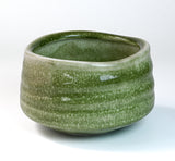 Green Ceramic Matcha Bowl 17 oz with Rolled Rim, Matcha Chawan for Whisking and Drinking, Tea Ceremony Bowl
