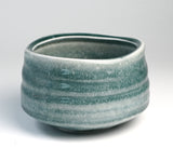 Seafoam Ceramic Matcha Bowl 17 oz with Rolled Rim, Matcha Chawan for Whisking and Drinking, Tea Ceremony Bowl