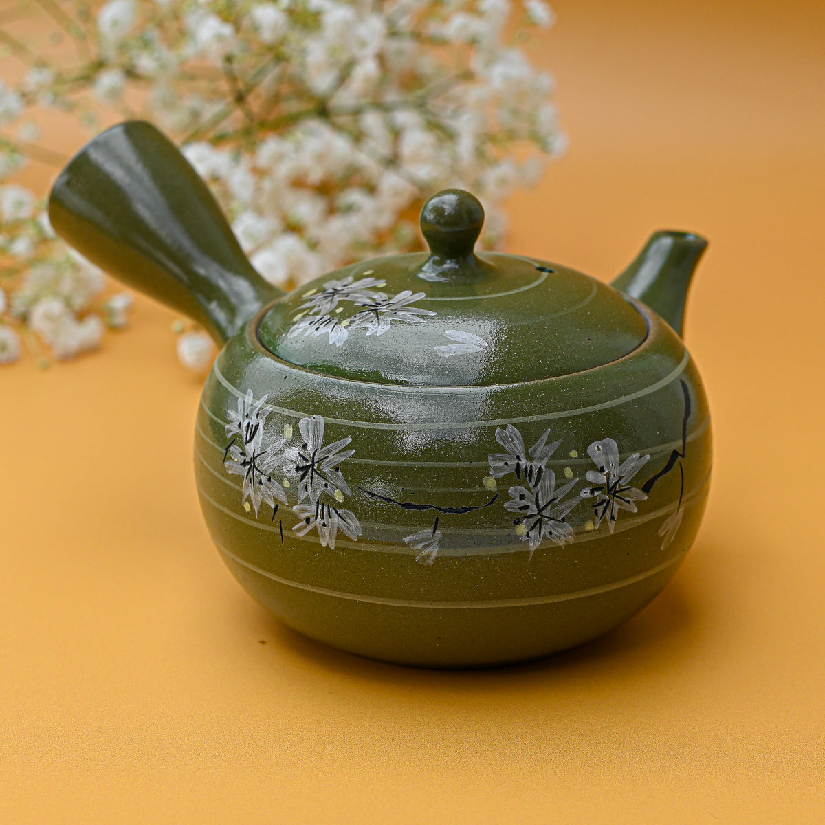 Kyusu Flowers Japanese Handmade Teapot Premium Tea Strainer 12 fl oz 360ml