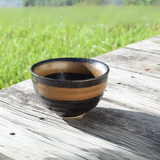 Dark Brown Ceramic Matcha Bowl, Bamboo Matcha Whisk, Whisk Holder and Organic Japanese Matcha Set