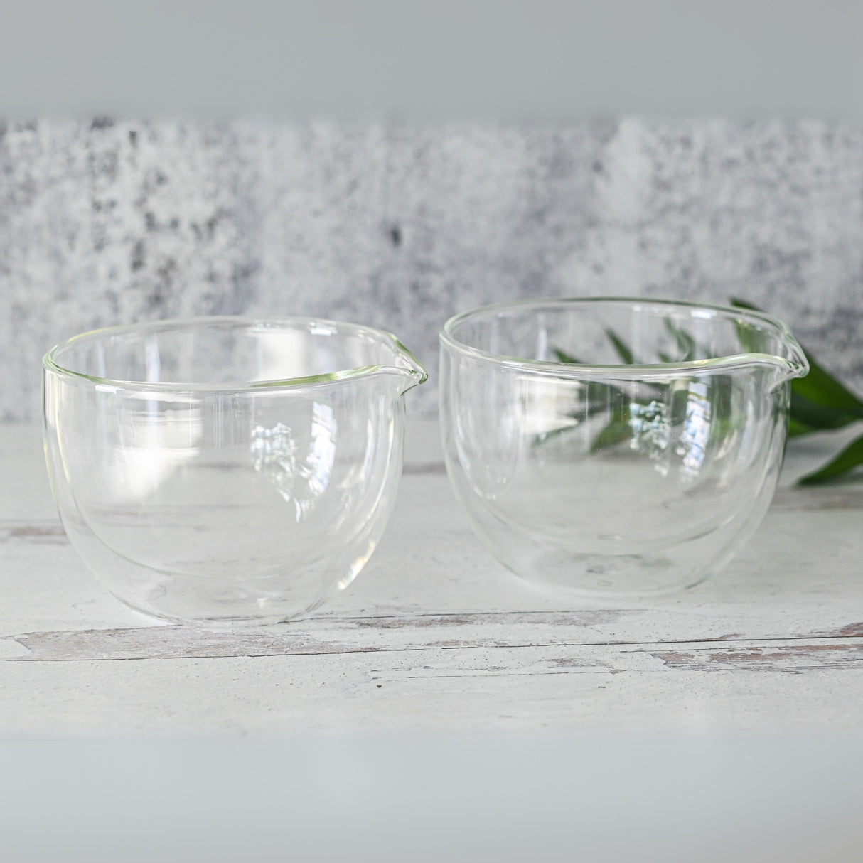 Double Sided Glass Bowl with Spout