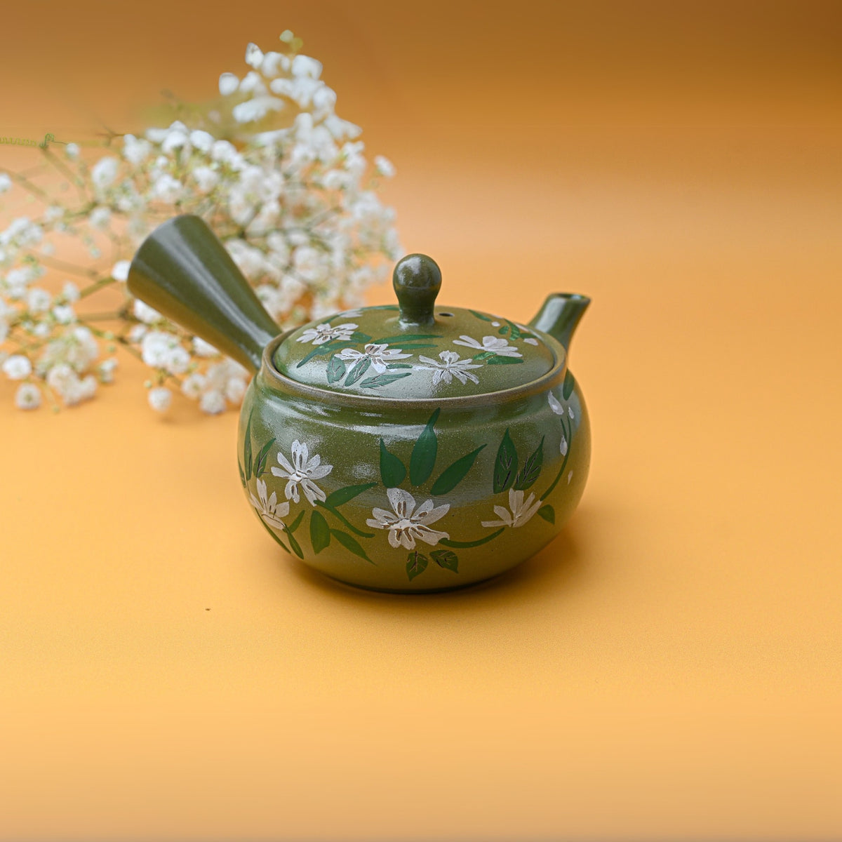 Kyusu Flowers Japanese Handmade Teapot Premium Tea Strainer 14 fl oz 420ml