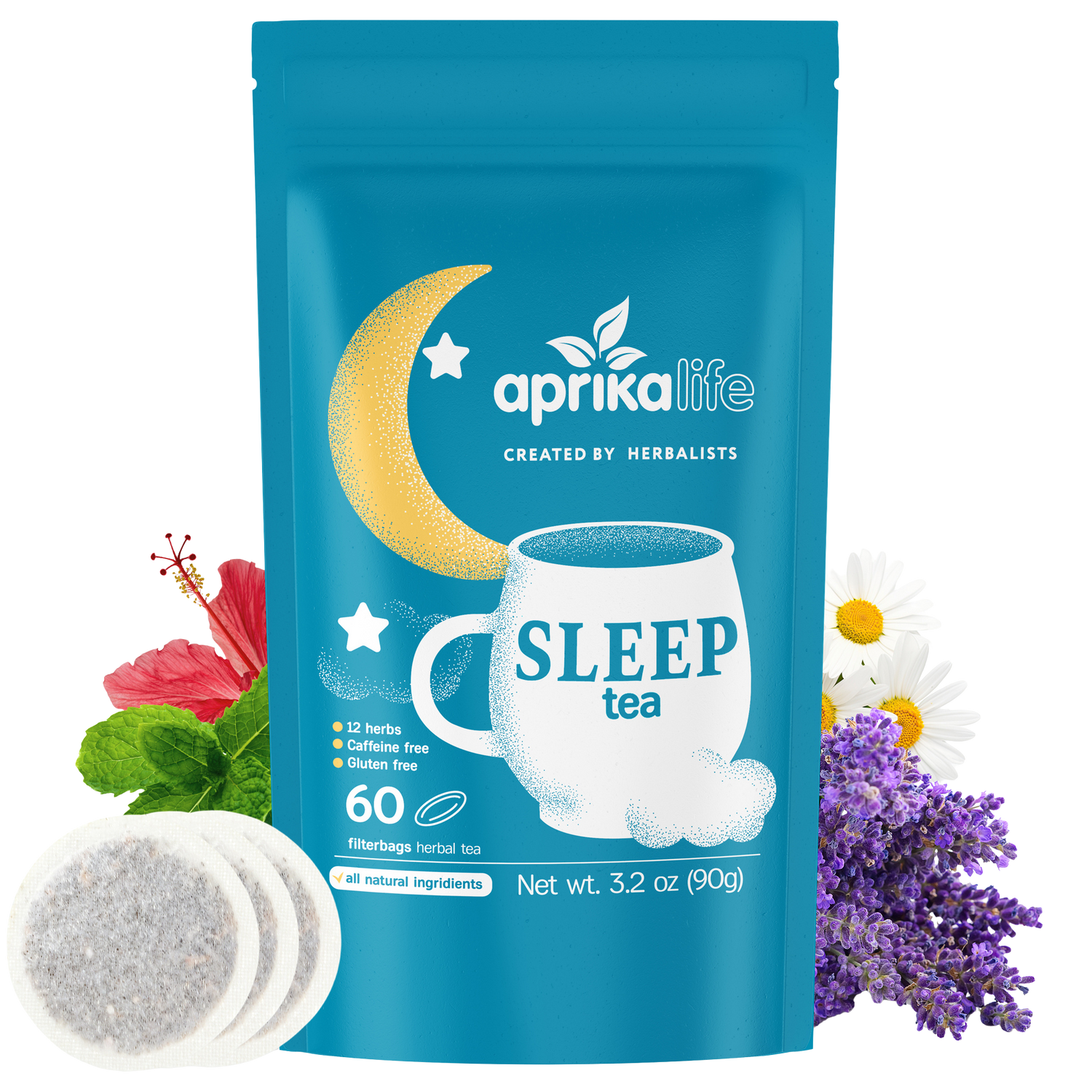 Herbal Sleep Tea With Sleep Guide, 60 Bags