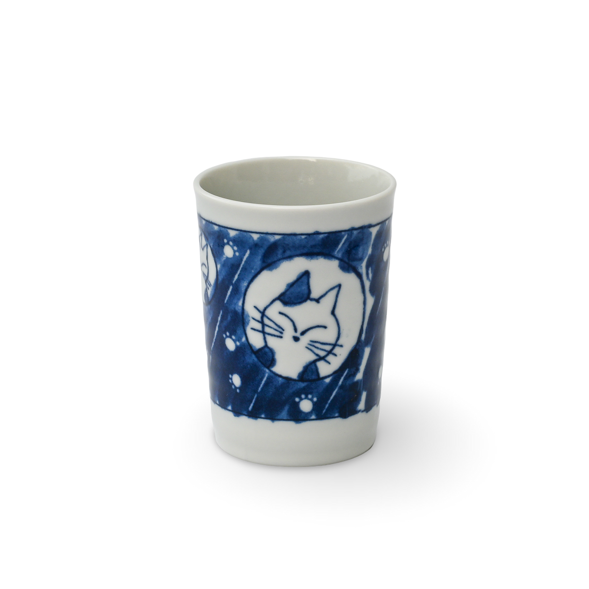 Aprika Life Adorable Cat 4 Tea Cup, Blue & White