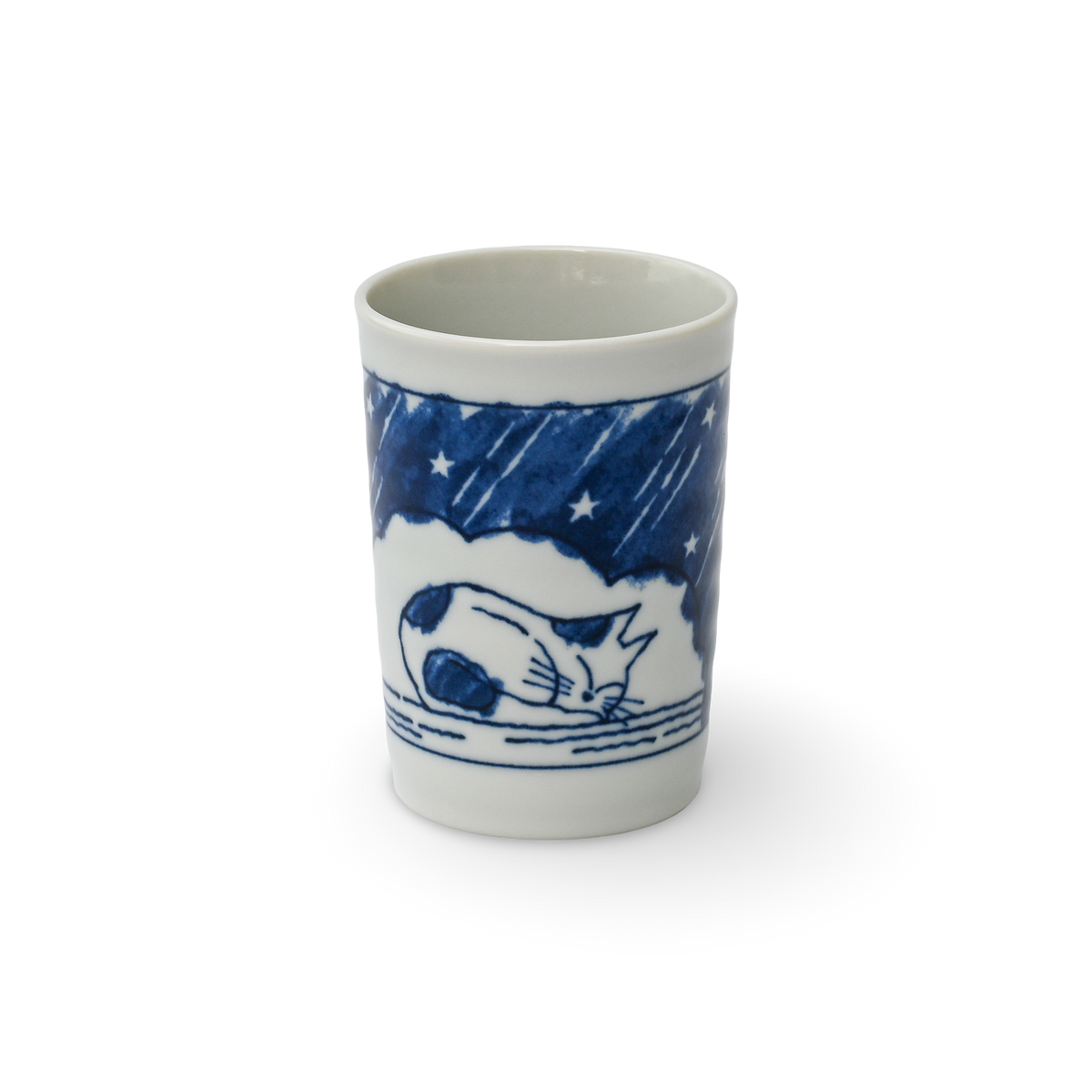 Adorable Cat 2 Tea Cup Blue & Mino Ware