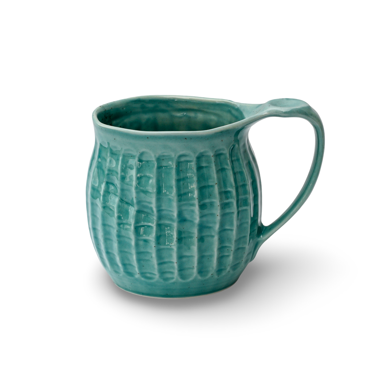 Handmade Big Blue Ceramic Tea or Coffee Mug from Japan - 18oz Capacity