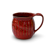 Handmade Big Red Ceramic Tea or Coffee Mug from Japan - 18oz Capacity
