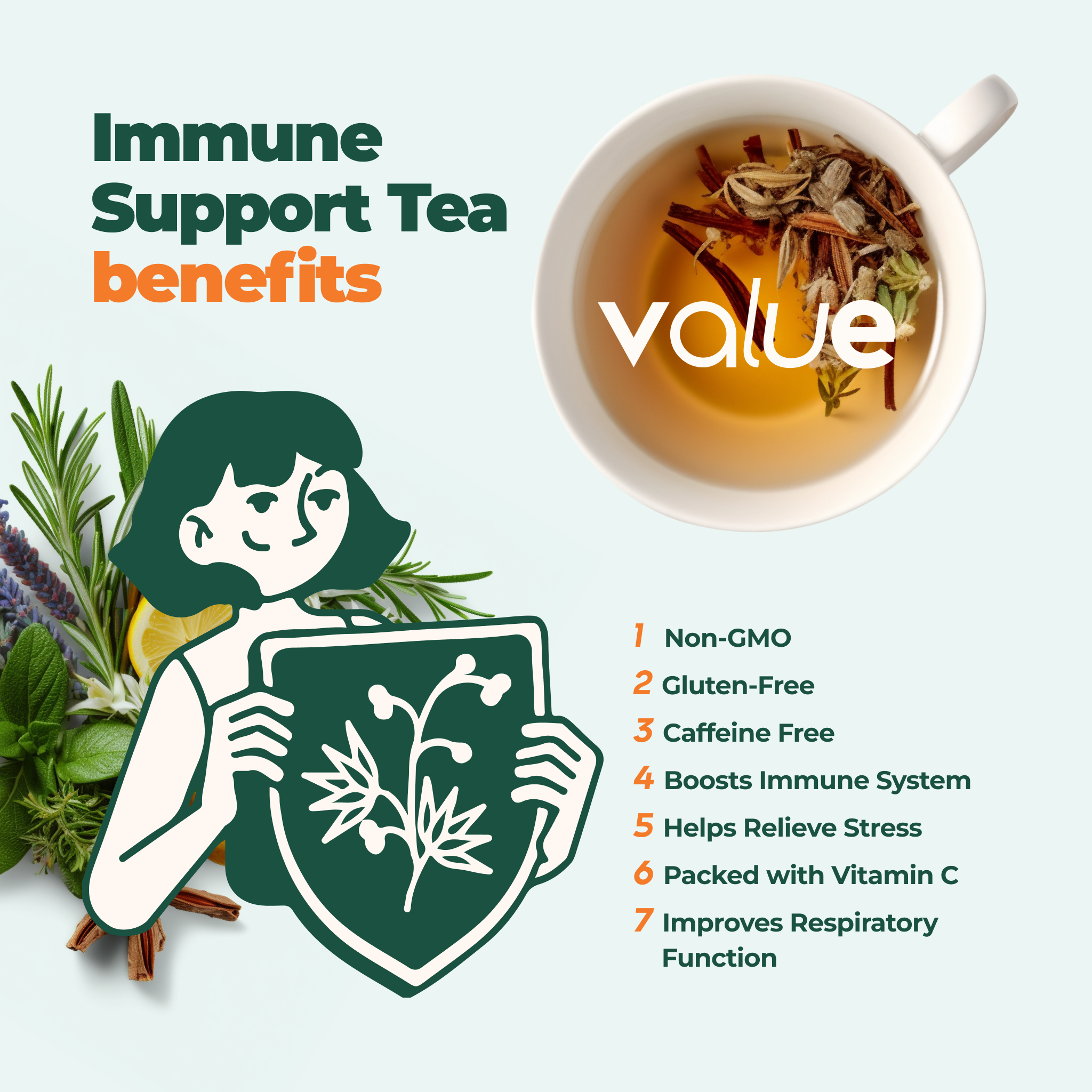 Immunity Support Tea Immune System Support Herbal Tea, 60 Bags – Aprika Life