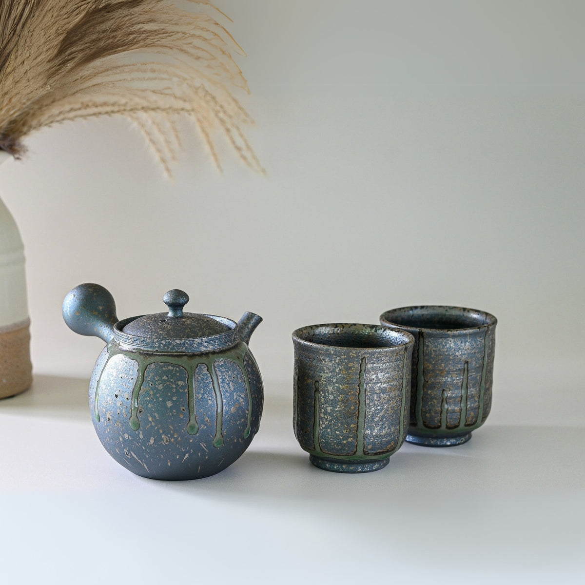 Japanese Kyusu Set Teapot Filters Two Cups