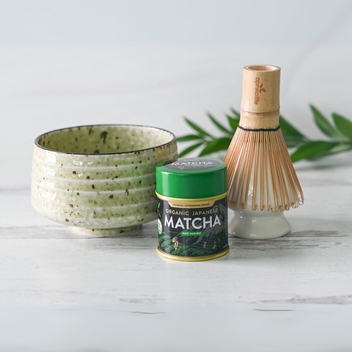 Kaneni White Ceramic Matcha Bowl