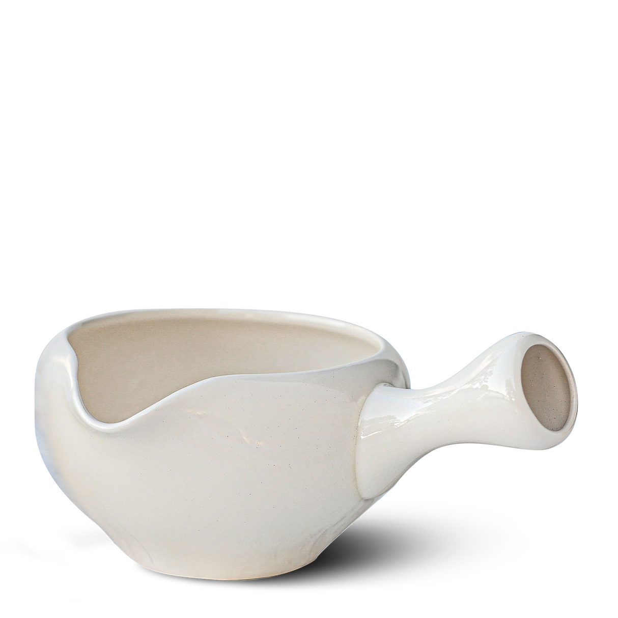 White Ceramic Matcha Bowl with Spout