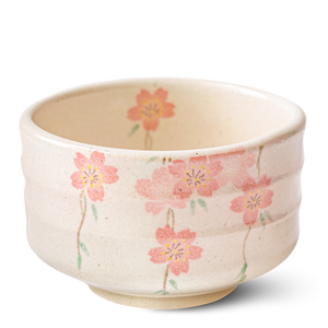 Pink Sakura Flowers Ceramic Matcha Bowl