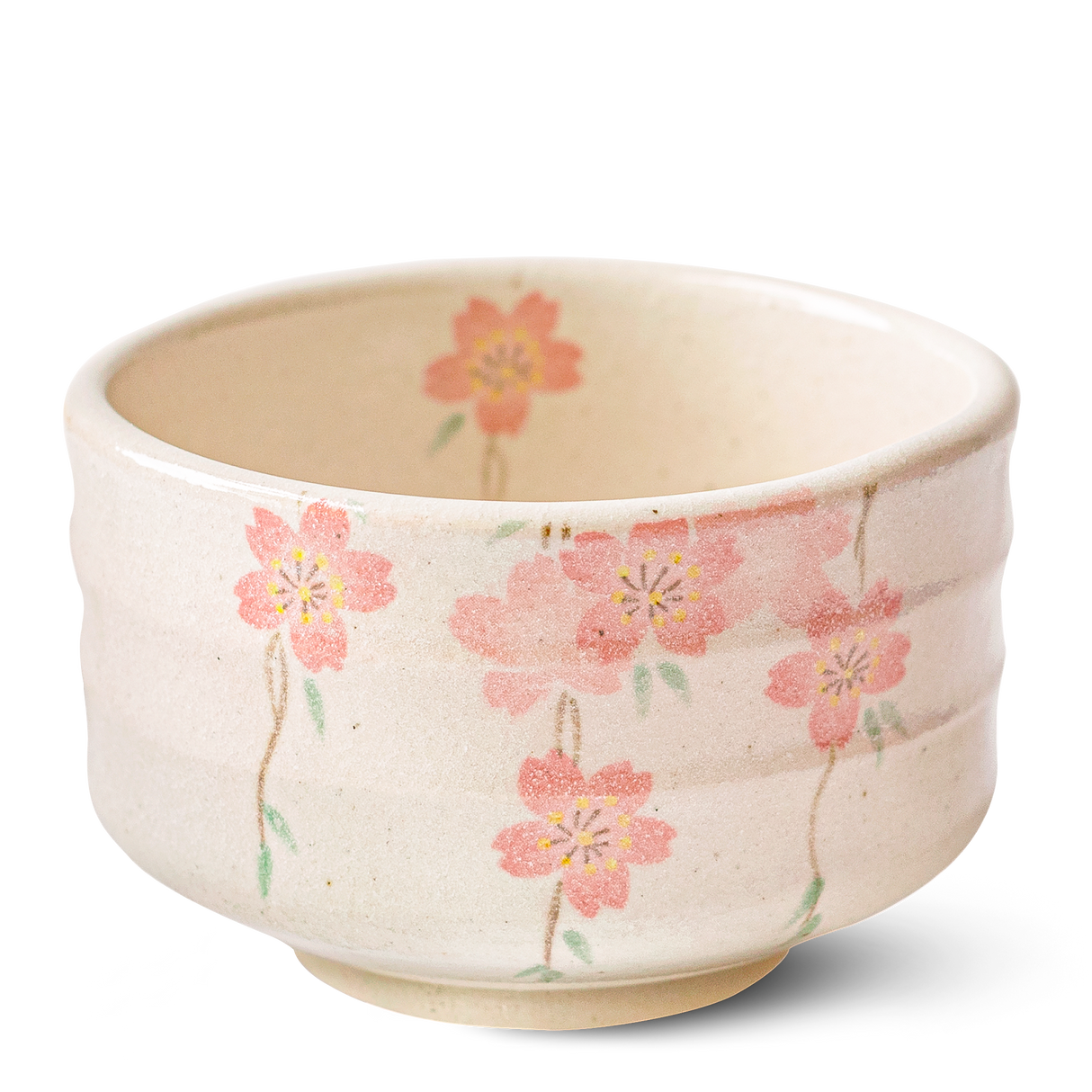 Pink Sakura Flowers Ceramic Matcha Bowl