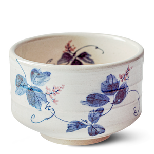 White Kudzu Flowers Matcha Bowl