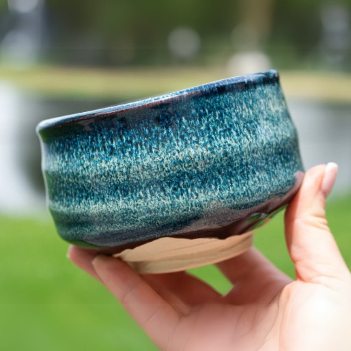 Maruyoshi Navy Sea Ceramic Matcha Bowl