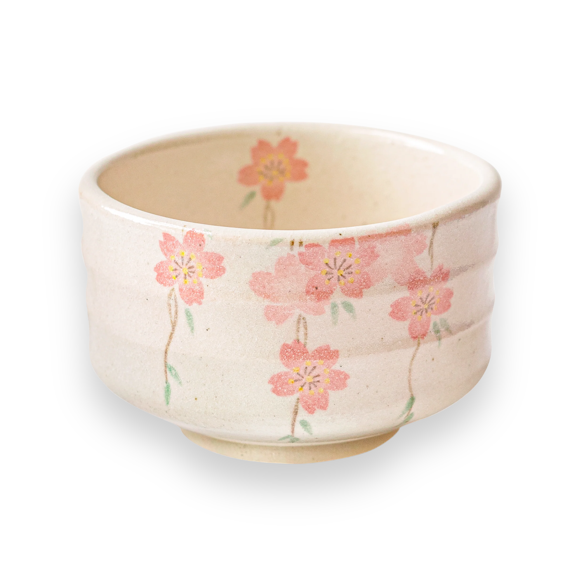 Pink Sakura Flowers Ceramic Matcha Bowl