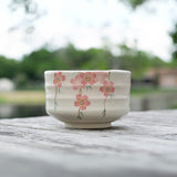 Pink Sakura Flowers Ceramic Matcha Bowl