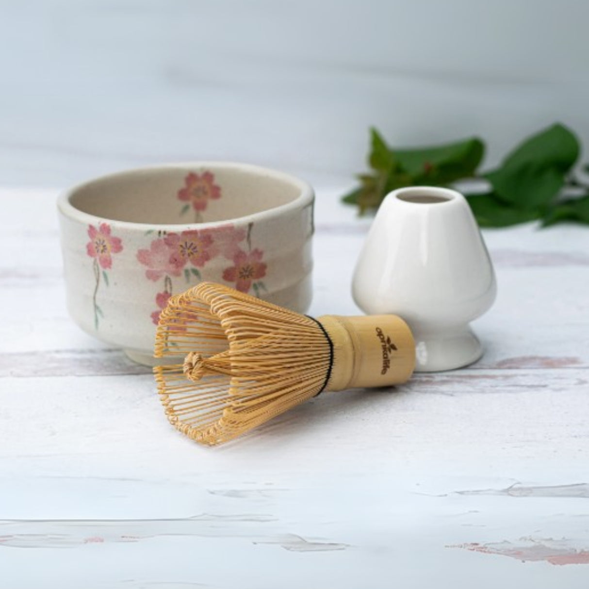 Pink Sakura Flowers Ceramic Matcha Bowl