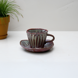 Shibu Yunomi Japanese Tea Cup with Saucer